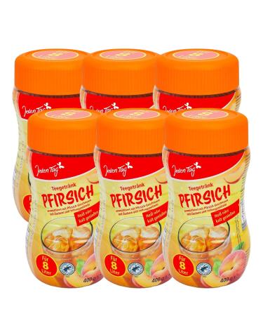Every day instant tea with peach flavor | Instant preparation for peach tea drink | 6x 400g