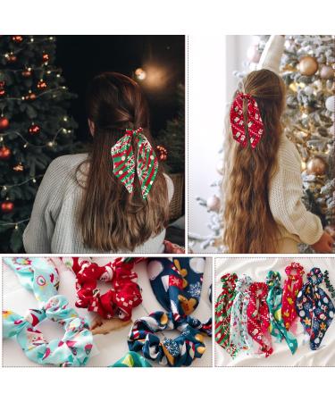 Miaija 12Pieces Christmas Hair Scrunchies Plaid Elastic Hair Bands and Bow Ribbon Scrunchies Hair Styling Fashion Headbands for Women Girls Accessories - Buy Online on GoSupps.com