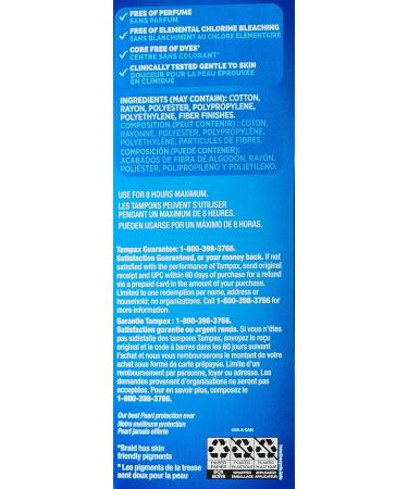 Tampax Pearl Tampons Super Absorbency Unscented, 18 Count - Buy Online on GoSupps.com