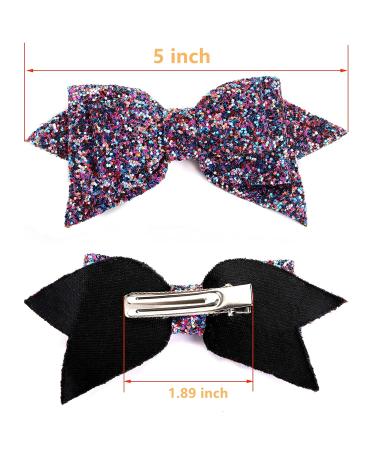 Shop Peohud 18-Piece Large Glitter Hair Loops | Boutique 13cm Sequin Hair Clips & Alligator Accessories for Girls & Women - Multiple Colors - Buy Online on GoSupps.com