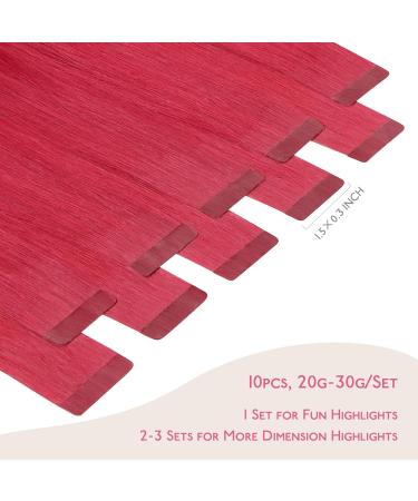 Premium If-Salt Tape Extensions - 10pcs Real Hair Red 25cm Invisible Smooth 20g - Perfect for Highlights | International Shipping Available - Buy Online on GoSupps.com