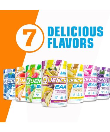ANS Performance Quench EAA Aminos + Electrolytes Complete Blend of 9 EAAs 10g Total Amino Acids Zero Sugar 30 Servings - Peach Mango - Buy Online on GoSupps.com
