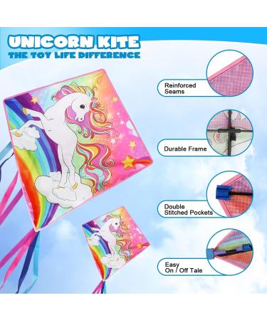 TOY Life Unicorn Kite for Kids - Easy-to-Fly Large Beach Kite for Ages 4-12 - Fun Gift for Children - Ideal for Outdoor Activities - Buy Online on GoSupps.com