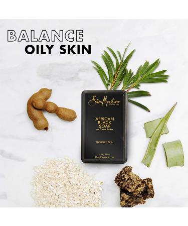 SheaMoisture African Black Soap Bar for Oily Skin | 3.5 oz (Pack of 4) - Paraben Free Facial Cleanser - Buy Online on GoSupps.com
