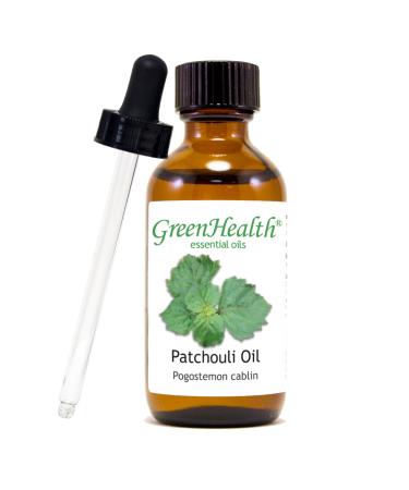 Patchouli 2 fl oz (59 ml) Glass Bottle w/Glass Dropper 100% Pure Essential Oil GreenHealth