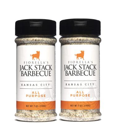 Jack Stack Barbecue All Purpose Dry Rub Seasoning - Kansas City Spice 2 Pack - for Chicken, Beef, Ribs, Vegetables, Seafood, and More (7oz Each) All Purpose 7 Ounce (Pack of 2)