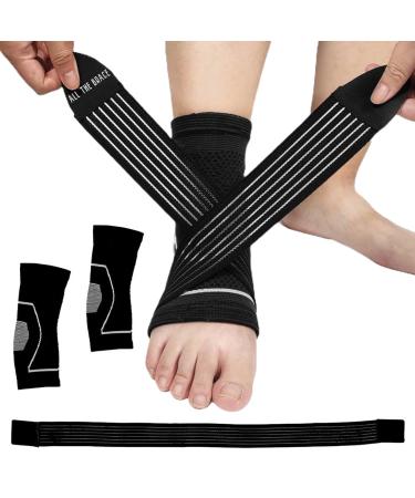 Ankle Support Brace - Breathable Anti-Slip Fit Odor-Free Ankle Brace for Sprained Ankle - Full Ankle Support Immediate Pain Relief Ankle Stabilizer - Ankle Brace for Women & Men(S/M)