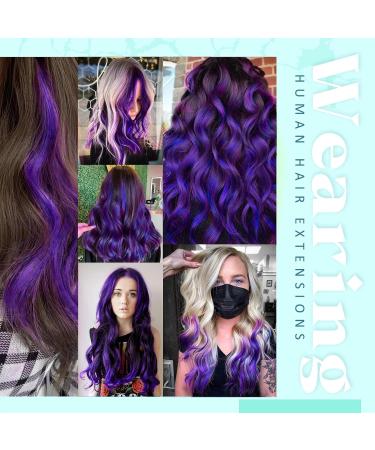 Runature 45cm Purple Clip In Hair Extensions - Real Silky Hair 5pcs Invisible Double Tresse 25g/package - Buy Online on GoSupps.com