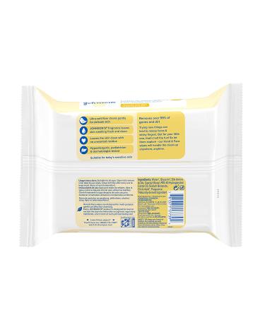 Johnson's Hand & Face Baby Sanitizing Cleansing Wipes for Travel - No More Tears Formula - Paraben and Alcohol Free - 25 ct (Pack of 4) - Buy Online on GoSupps.com