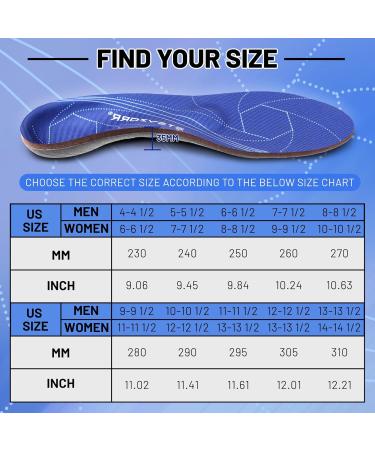 STSVZORR High Arch Support Insoles for Men & Women | Pain Relief for Plantar Fasciitis & Flat Feet | Comfortable Shoe Inserts | Size 11-11.5 (295MM) - Dark Violet Blue - Buy Online on GoSupps.com