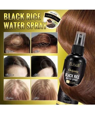 Black Rice Water Hair Growth Serum Spray - Natural Vegan Regrowth Treatment with Castor Oil & Ginger for Damaged Hair - Boost Thickness & Luster - Buy Online on GoSupps.com