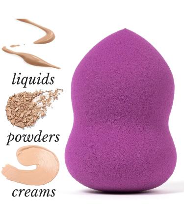 Beauty Junkees Purple Makeup Sponge Blender 4PC Latex-Free Blending Sponges for Liquid Cream Powder Wet & Dry Cosmetic Applicators - Buy Online on GoSupps.com