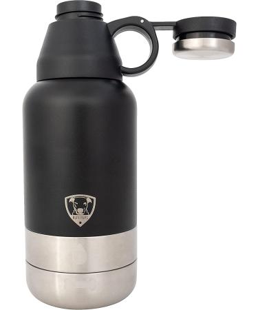 RUFF PUPS 32oz Stainless Steel Dog Water Bottle with Attached Bowls - Vacuum Insulated, Leak Proof for Travel & Outdoor Activities - Buy Online on GoSupps.com