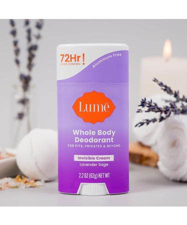 Lume Deodorant Cream Stick - Aluminum-Free & Baking Soda-Free - Hypoallergenic Formula for Sensitive Skin - 2.2oz (Lavender Sage) - Buy Online on GoSupps.com