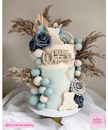 Dried Flowers for Cake Decoration & Crafts - Blue Gold & White Palm Spear | The Baked Studio - Buy Online on GoSupps.com