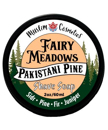 Pakistani PINE Shave soap - Rare blend of oils from trees from High Alps/Mens Natural solid shaving cream/Leaves skin soft // Made in Canada - Muslim Cosmetics - Fairy Meadows 2oz