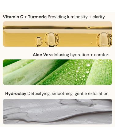 Gleamin Vitamin C Clay Mask with Turmeric - Deep Cleansing Acne Treatment | 2.1 Oz - Buy Online on GoSupps.com