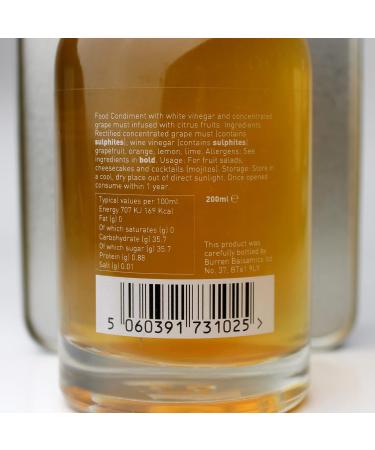 Burren Balsamics Citrus Infused White Balsamic Vinegar of Modena 100ml - Refreshing Citrus Flavor - Buy Online on GoSupps.com