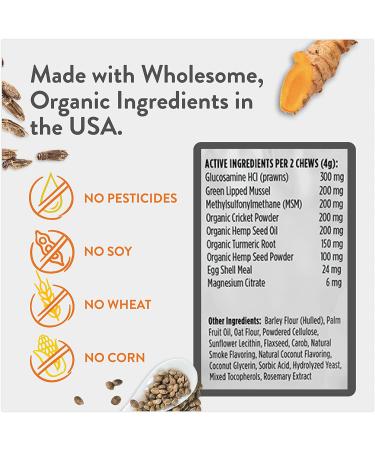 Green Gruff Organic Dog Calming Chews - Vet Approved Joint & Hip Supplements | 24 Pack - Buy Online on GoSupps.com