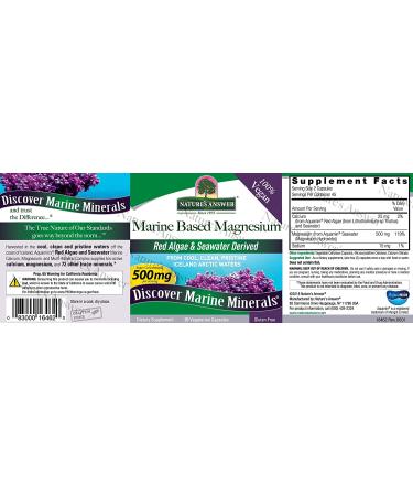Buy Nature's Answer Marine-Based Magnesium 500mg â€“ 90 Vegetarian Capsules for Optimal Health - Buy Online on GoSupps.com