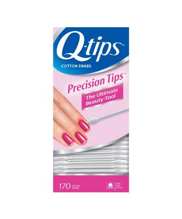 Q-tips Cotton Swabs For Hygiene and Beauty Care Q Tips Precision Cotton Tips Cotton Swab Made With 100% Cotton 170 Count (Pack of 3) 170 Count (Pack of 3) Precision Tip - 3 pack