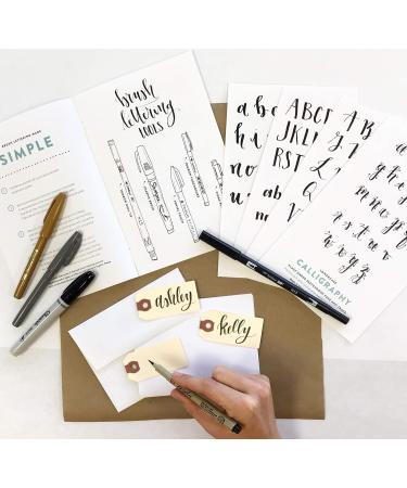 Wildflower Art Studio Brush Lettering Calligraphy Kit - Beginner Starter Set with Instruction Book and Supplies - Perfect Gift for Kids, Teens, Adults - Buy Online on GoSupps.com