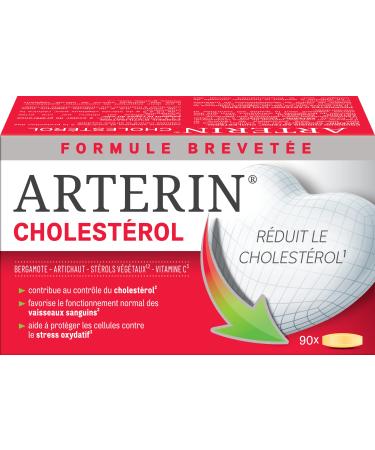 ARTERIN Cholesterol - Herbal Supplement Added Plant Sterols and Vitamin C - 90 Tablets