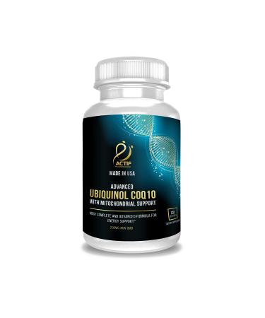 ACTIF Super Ubiquinol CoQ10 with Enhanced Mitochondrial Support Non-GMO Made in USA 200mg 120 Count