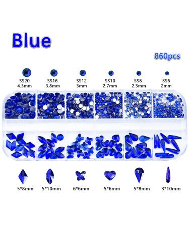 1720pcs Red Blue Nail Rhinestones Crystals Glass Gems Stones - Nail Charms for DIY Crafts & Jewelry - Buy Online on GoSupps.com