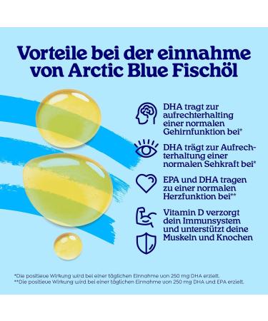 Arctic Blue Omega 3 Fish Oil 250ml - MSC Certified High DHA & EPA No Fish Smell Orange Flavor - Buy Online on GoSupps.com