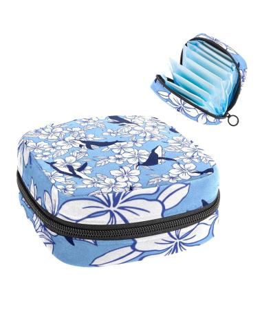 Women's bonds Storage pockets Stillpad holder flower and whale portable period kit pocket feminine product bag for women girls color2