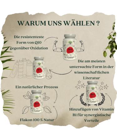 Coenzyme Q10 with Vitamin B1 | Ubiquinone Antioxidant & Energy Support | 100% Natural Vegetable Capsules | Eco-Friendly Recyclable Bottle - Buy Online on GoSupps.com