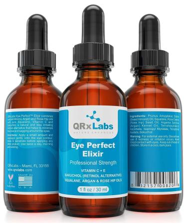 Eye Perfect Elixir - Bakuchiol, Argan & Rosehip Oils, Squalane, Vitamin C & E - Anti-Aging Serum for Bags, Puffiness, Wrinkles, Crow's Feet - Buy Online on GoSupps.com