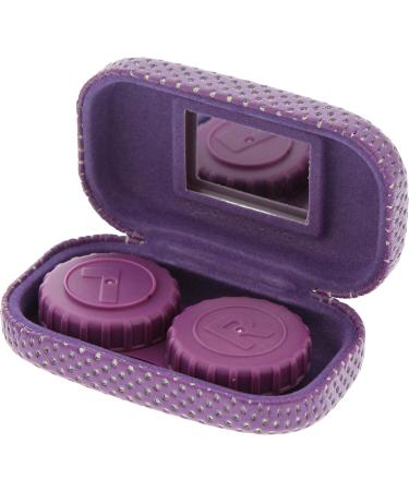 Ron s Optical Hard Mod Purple & White Polka Dot Contact Lens Travel Case with Interior Mirror - Durable & Stylish eCommerce Edition - Buy Online on GoSupps.com