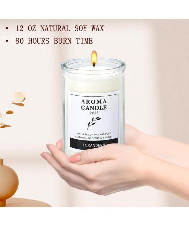 Rose Candle 12 Oz | Long Lasting 80 Hours | Aromatherapy & Home Scented | Perfect Gift for Women - Buy Online on GoSupps.com