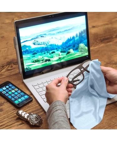 Buy Brandson XXL Glasses Cleaning Cloths (30x40 cm) - 2 Pack Microfiber Towels for Glasses Cell Phones & Displays - Washable Light Blue - Buy Online on GoSupps.com