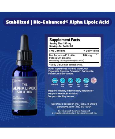 Buy The Alpha Lipoic Solution - 2 oz Liquid 60 Servings | Superior Bioavailability Non-GMO & Gluten Free - International Shipping Available - Buy Online on GoSupps.com