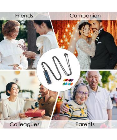 Essential Oil Necklace for Women & Men | Aromatherapy Diffuser Pendant | Perfect Gift for Birthdays Christmas & Valentine's Day (Black - Buy Online on GoSupps.com