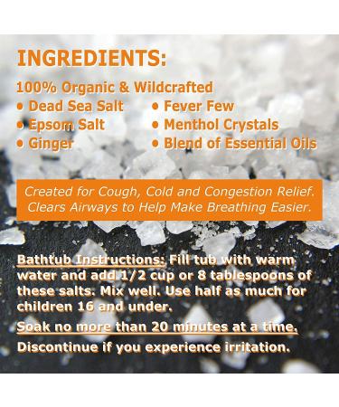 Dr. Cole's Organic Cough Cold Congestion Bath Salts - Extra Strength Relief for Airways & Breathing - Self-Healing Formula - Buy Online on GoSupps.com