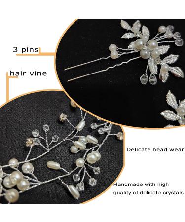 Yafanqi Wedding Hair Vine - Crystal & Pearl Bridal Headband for Women - 39.3in Silver Hair Accessories - Buy Online on GoSupps.com