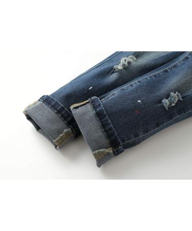 KIDSCOOL SPACE Baby Girl Boy Slim Jeans 4-5 Years Slim Blue-6502# | Ripped Denim Pants with Elastic Band - Buy Online on GoSupps.com