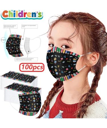 Kids Disposable Face_Mask Children Outdoor Back To School Supplies 3-Ply Breathable Auti-Dust Mouth Nose Protective Covers D-100pcs Kids - Buy Online on GoSupps.com