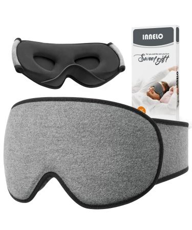 In -house sleep mask made of cotton for side sleepers improved 3D light -blocking with hearing protection ultra -size and comfortable eye mask sleeping glasses with Velcro fasteners for women men