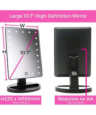 Absolutely Luvly Natural Daylight Lighted Makeup Mirror with Touch Screen Dimming and 10X Magnification Spot Mirror - Buy Online on GoSupps.com