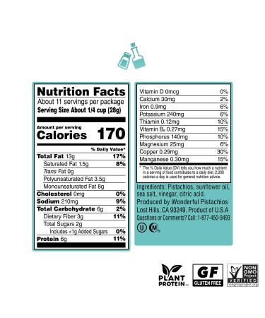 Wonderful Pistachios No Shells Sea Salt & Vinegar 11 oz - Buy Now - Buy Online on GoSupps.com