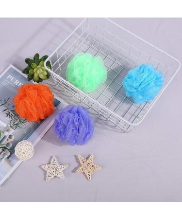 Colorful Small Bath Sponges - Pack of 8 | Kids Shower Mesh Pouf Body Scrubber - Buy Online on GoSupps.com