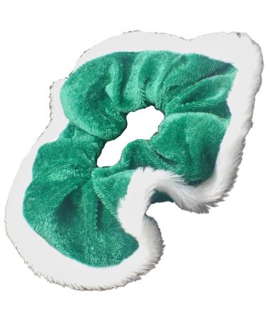 Topkids Accessories Christmas Scrunchies for Women Hair Accessories for Girls Festive Hair Accessories for Women Hair Bobbles Hair Band Hair Ties Girls Gifts White Fabric Elastic Hair Bands (Green)