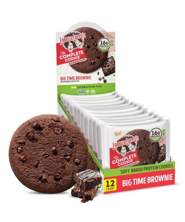 Lenny & Larry's The Complete Cookie Big Time Brownie Soft Baked 16g Plant Protein Vegan Non-GMO 4 Ounce Cookie - Big Time Brownie - Pack of 12 - Buy Online on GoSupps.com