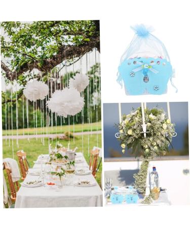 BUTIFULSIC 12pcs Candy Bag Baby Products Packing Pouch Linen Wrappers Bag European Style Bride 7.5X4.5X13 Blue - Buy Online on GoSupps.com