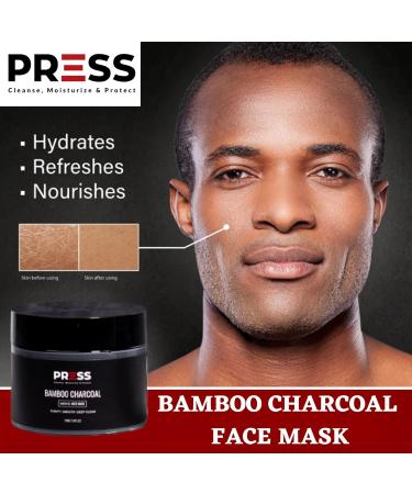 PRESS SKINCARE Bamboo Charcoal Face Mask - Exfoliating Mud Mask for Men | Pore Cleansing & Anti-Aging Hydration | 3.4 FL. OZ - Buy Online on GoSupps.com